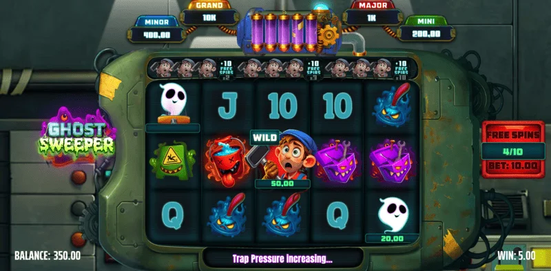 Ghost Sweeper – Wild-Symbol landet auf den Walzen im Hauptspiel